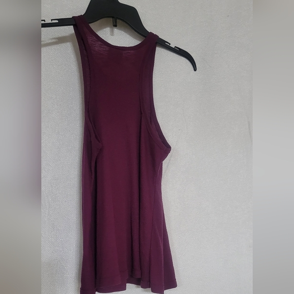 Free People Long Beach Ribbed  Tank Eggplant color XS - Picture 7 of 8